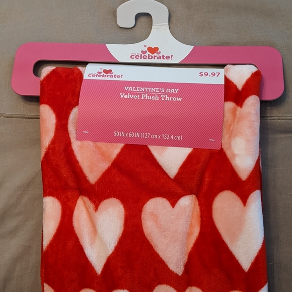 Celebrate It Other - Hearts Plush Blanket Throw